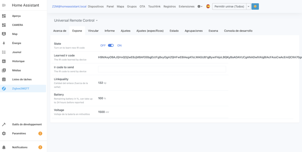 MOES UFO-R11 : Mando inteligente IR Zigbee (Tuya y Zigbee2mqtt)