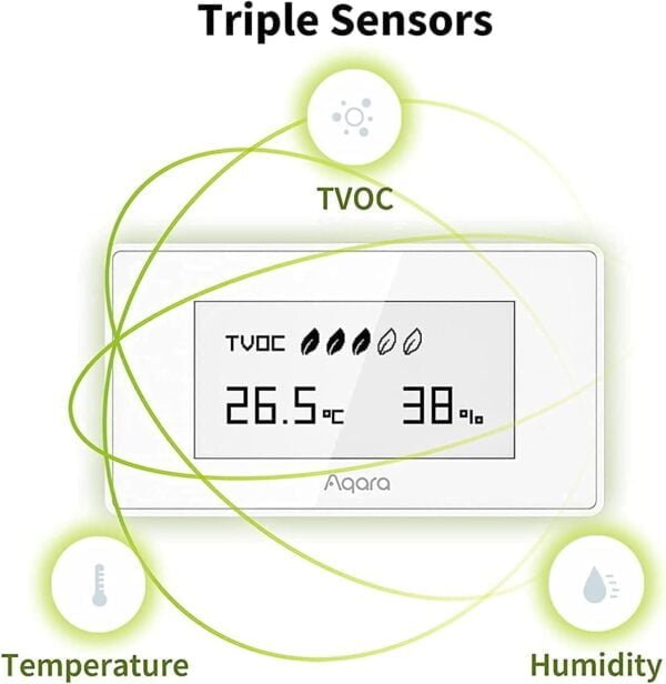 Aqara - Sensor de calidad del aire Zigbee (temperatura, humedad, COVT) AAQS-S01