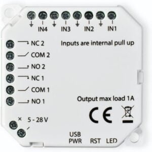 Frient - Módulo contacto seco Zigbee (4 entradas + 2 salidas de contacto seco) NO/NC