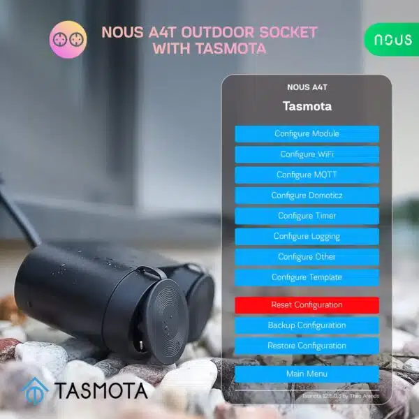Nous - Enchufe inteligente exterior Tasmota + Medición de consumo A4T - Imagen 3