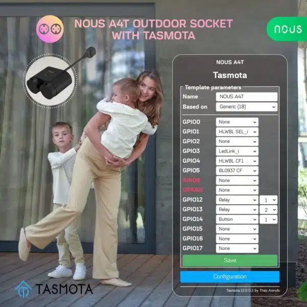 Nous - Enchufe inteligente exterior Tasmota + Medición de consumo A4T - Imagen 6