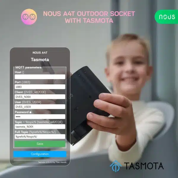 Nous - Enchufe inteligente exterior Tasmota + Medición de consumo A4T - Imagen 2