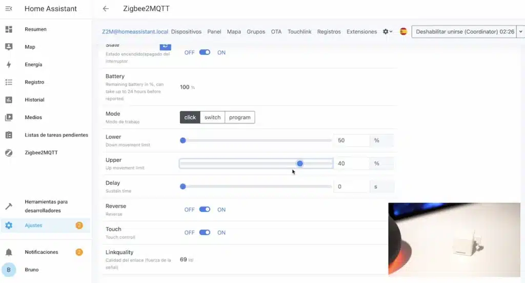 ZS-FB-V3-MS: Fingerbot Moes Zigbee compatible Tuya y Zigbee2MQTT