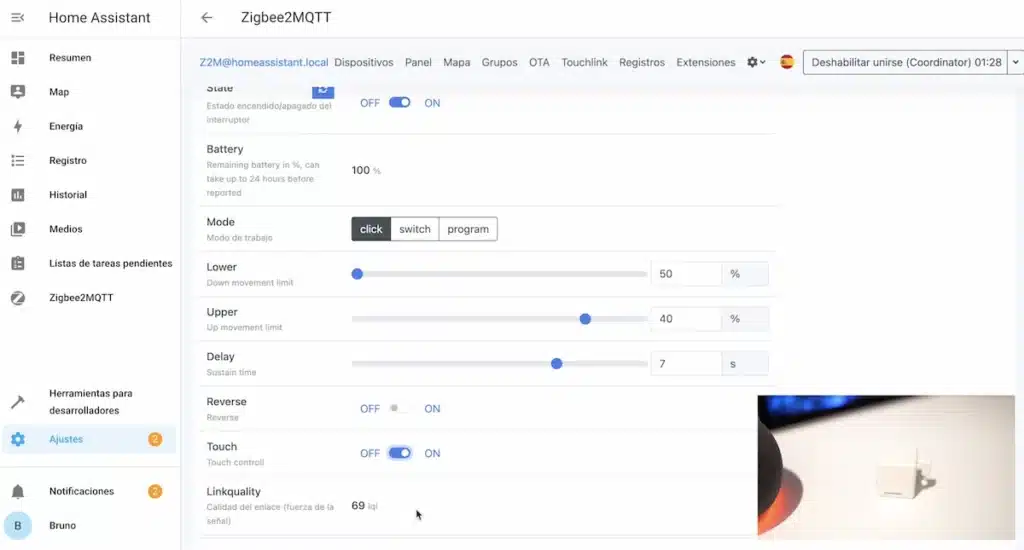 ZS-FB-V3-MS: Fingerbot Moes Zigbee compatible Tuya y Zigbee2MQTT