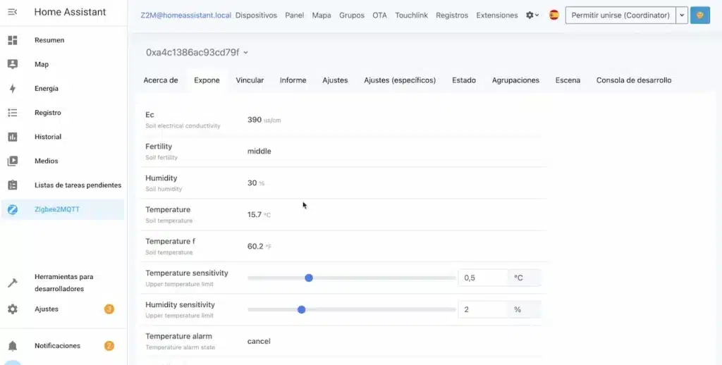 Neo NAS-STH02B2: Sensor de suelo Zigbee (humedad, temperatura y EC) + Panel Solar