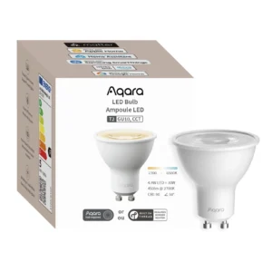 Aqara LB-L03E es una Bombilla GU10 CCT con doble conectividad (Zigbee y Thread) y brillo dinámico, ajustable en temperatura de color.