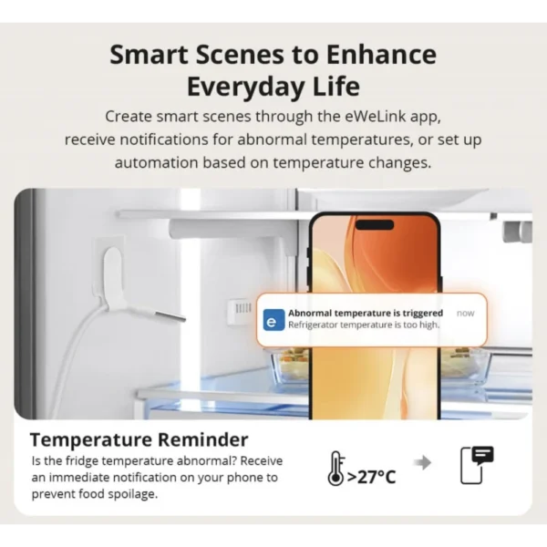 Sonoff - Sensor de temperatura Zigbee con pantalla y cable remoto IP65 SNZB-02LD - Imagen 6