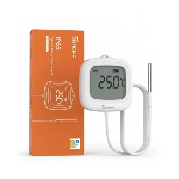 Sonoff - Sensor de temperatura Zigbee con pantalla y cable remoto IP65 SNZB-02LD