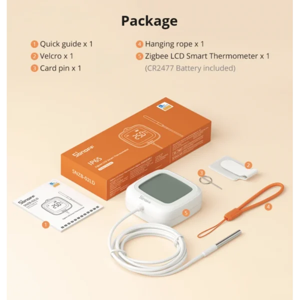 Sonoff - Sensor de temperatura Zigbee con pantalla y cable remoto IP65 SNZB-02LD - Imagen 11
