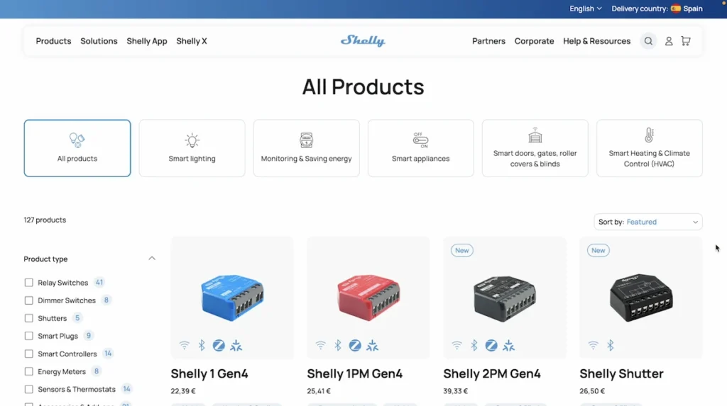 Shelly Power Strip Gen4: Zigbee, Wifi, Bluetooth and Matter power strips