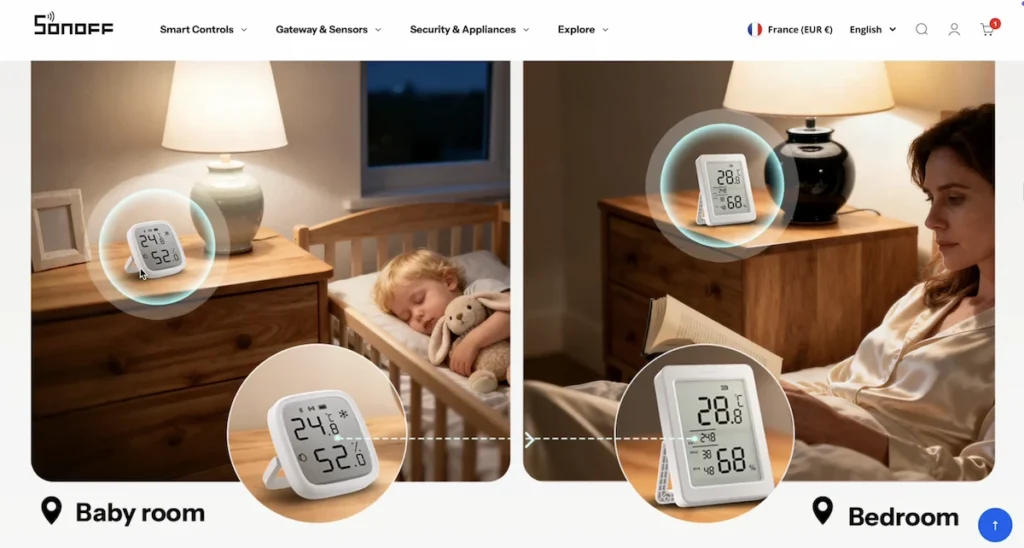 Sonoff SNZB-02DR2: Sensor de temperatura y humedad Zigbee con pantalla